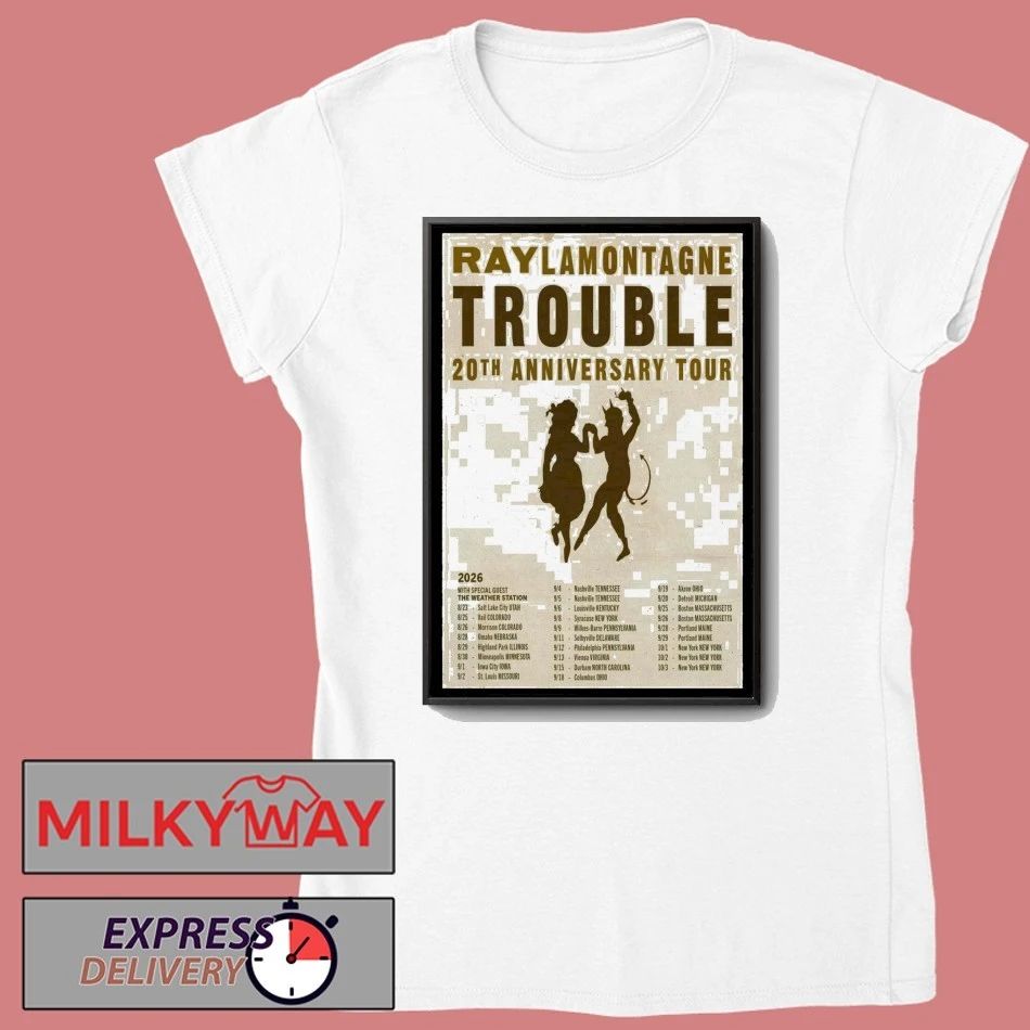 Ray LaMontagne Trouble 20th Anniversary Tour 2026 Poster shirt