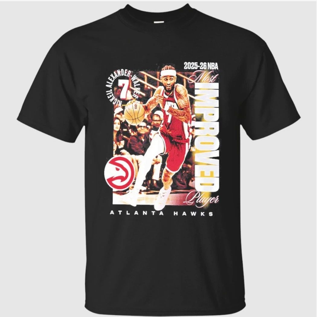 Atlanta Hawks Nickeil Alexander-Walker Black 2025-26 NBA Most Improved Player Legacy T-Shirt