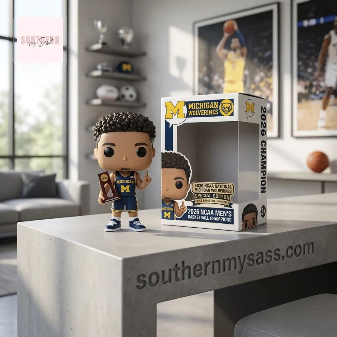 Michigan Wolverines 2026 NCAA Men’s Basketball National Champions Pop Figure Doll