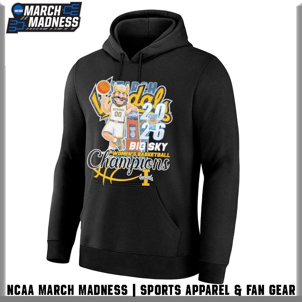 Idaho Vandals 2026 Big Sky Women’s Basketball Champions Mascot Trophy T-Shirt