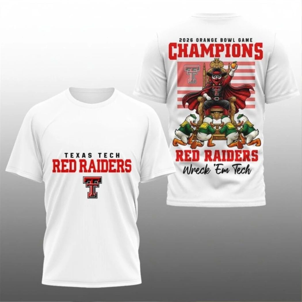 2026 Orange Bowl Game Champions Red Raiders Wreck Em Tech Logo Shirt