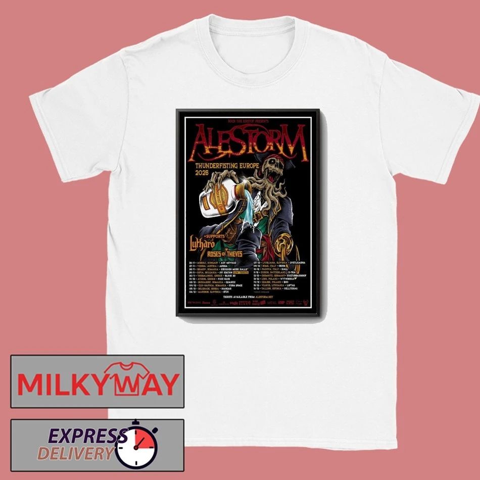Alestorm Thunderfisting Europe 2025 Tour Poster shirt