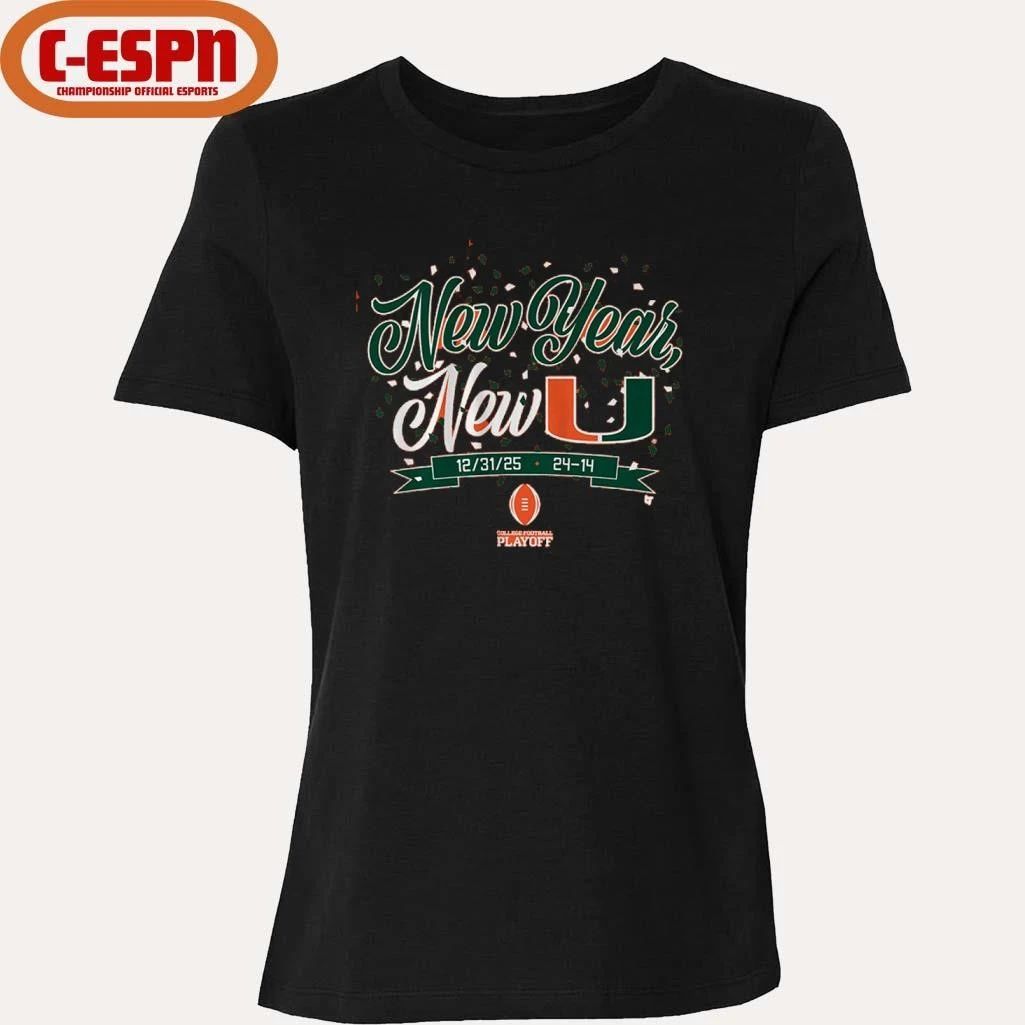 Miami Football CFP New Year, New U Score Shirt