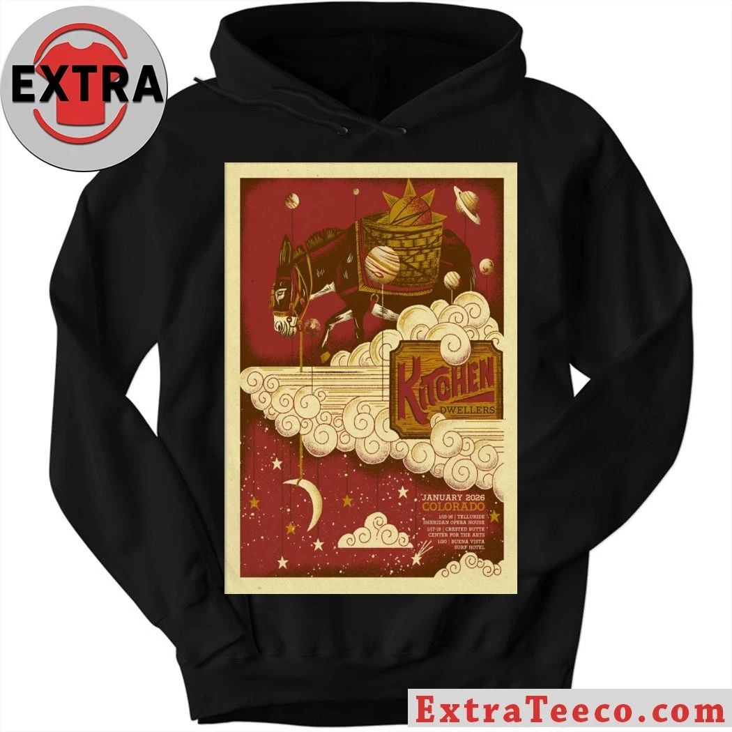 Kitchen Dwellers January 2026 Colorado Shows Poster Shirt