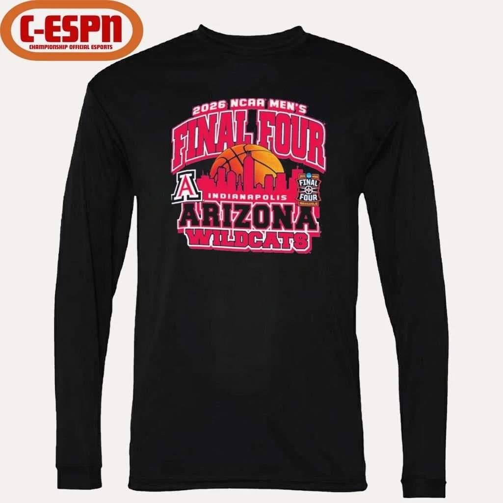 Arizona Wildcats 2026 NCAA Men’s Basketball Final Four Bound Retro Skyline Shirt