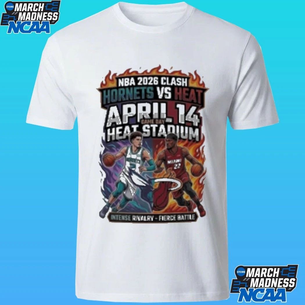 Hornets Vs Heat NBA Clash Heat Stadium Intense Rivalry Force Battle T-shirt