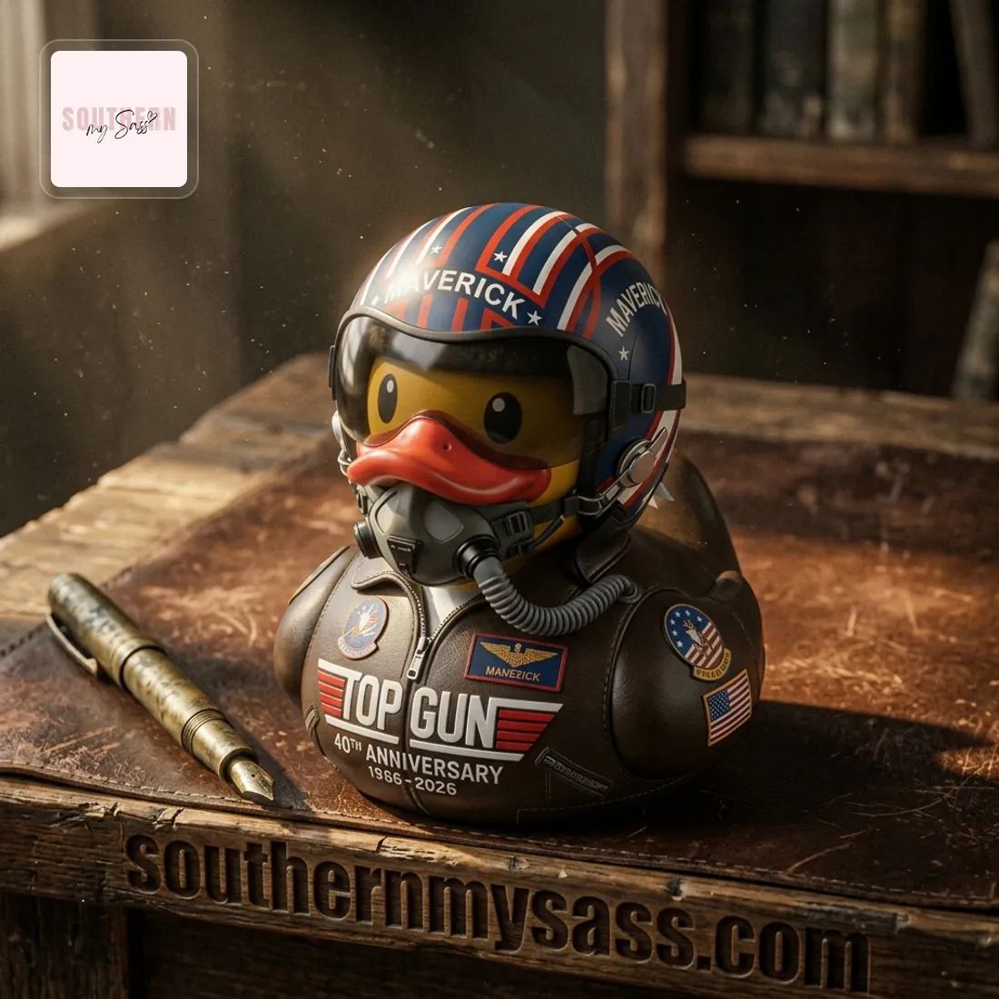 Gun Maverick 40th Anniversary Commemorative Resin Duck Figure
