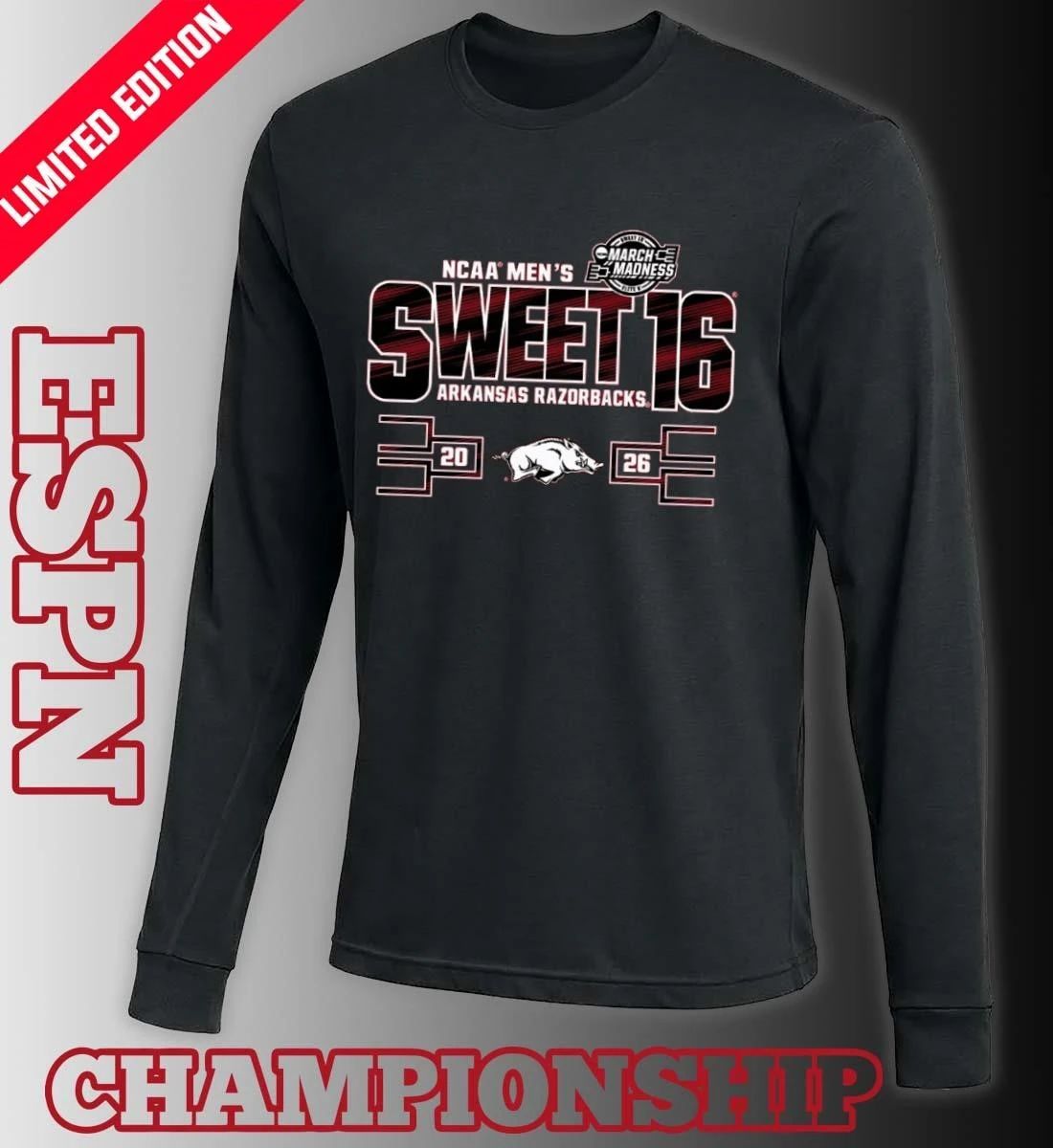 Arkansas Razorbacks Men’s Basketball Sweet 16 T-Shirt
