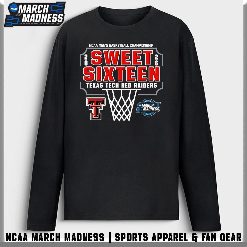 Texas Tech Red Raiders 2026 NCAA Men’s Basketball Tournament March Madness Sweet Sixteen T-Shirt