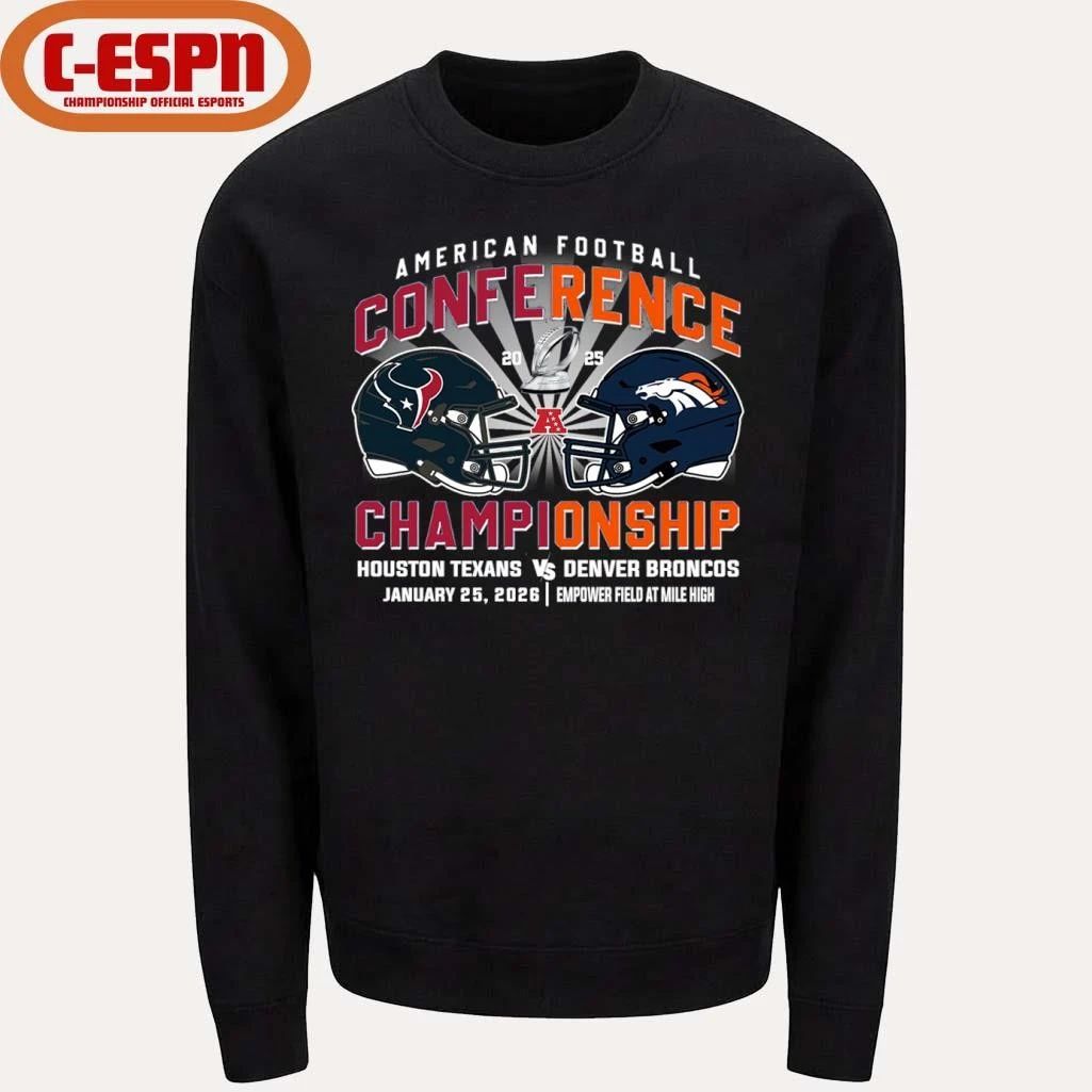 Texans Vs Broncos AFC Conference Championship Duel Helmet T-Shirt