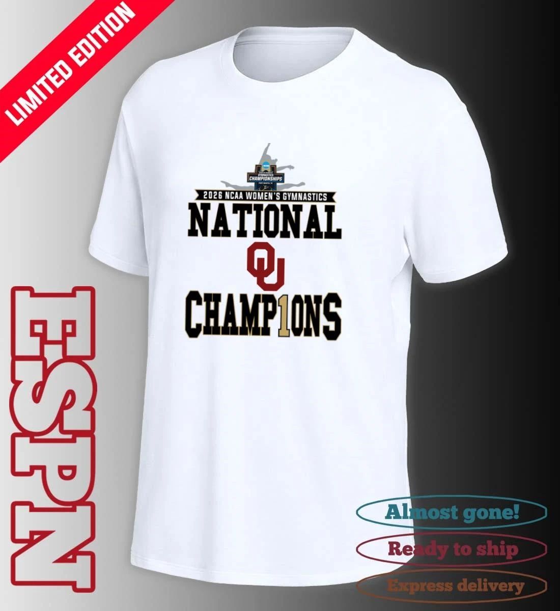 Oklahoma Women’s Gymnastics 2026 NCAA National Champions Locker Room T-Shirt