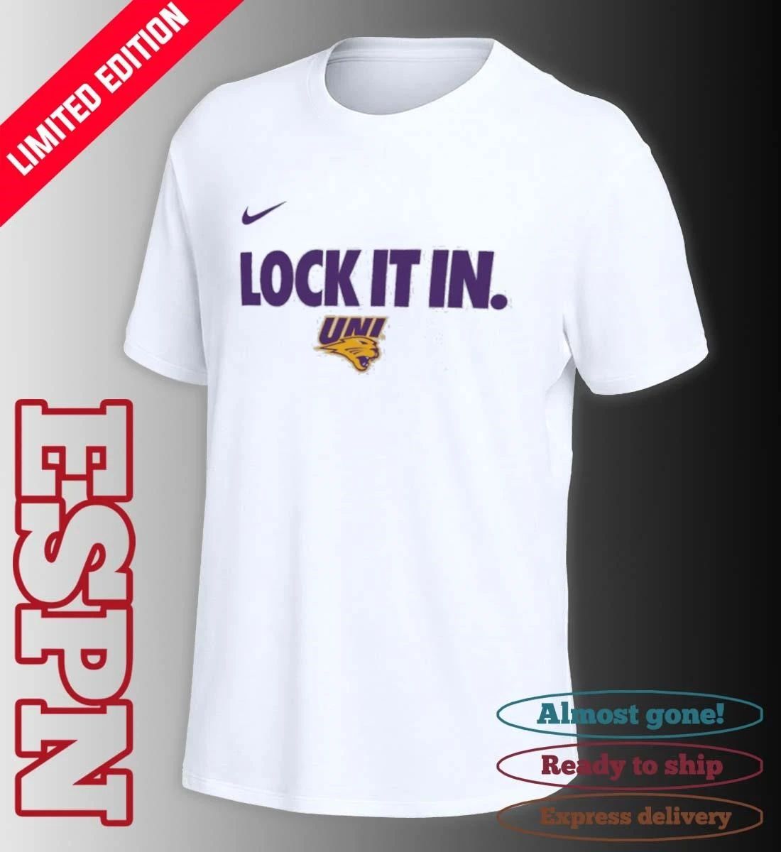 University of Northern Iowa Basketball Lock It In Bench T-Shirt