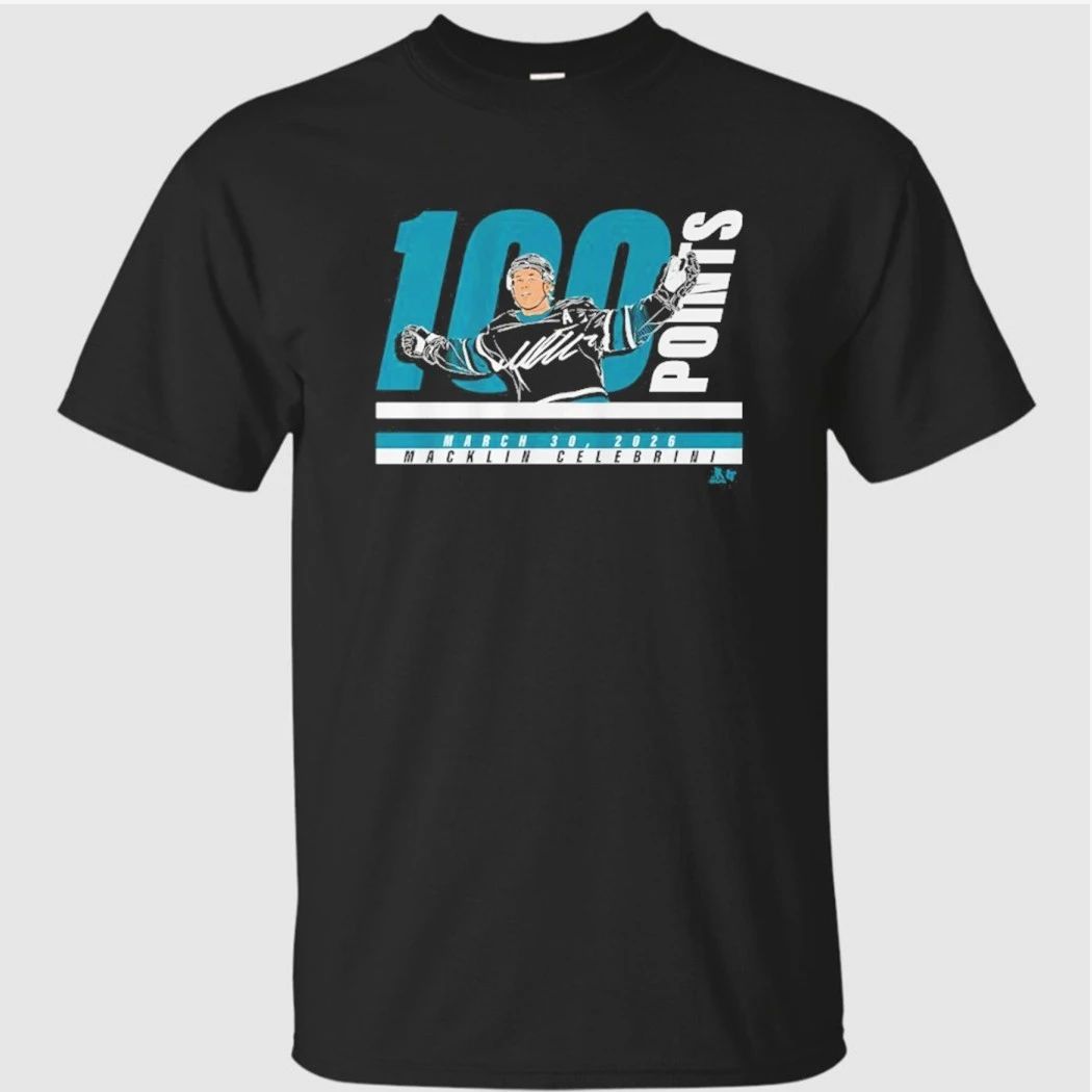 Macklin Celebrini 100 Points March 30, 2026 Shirt
