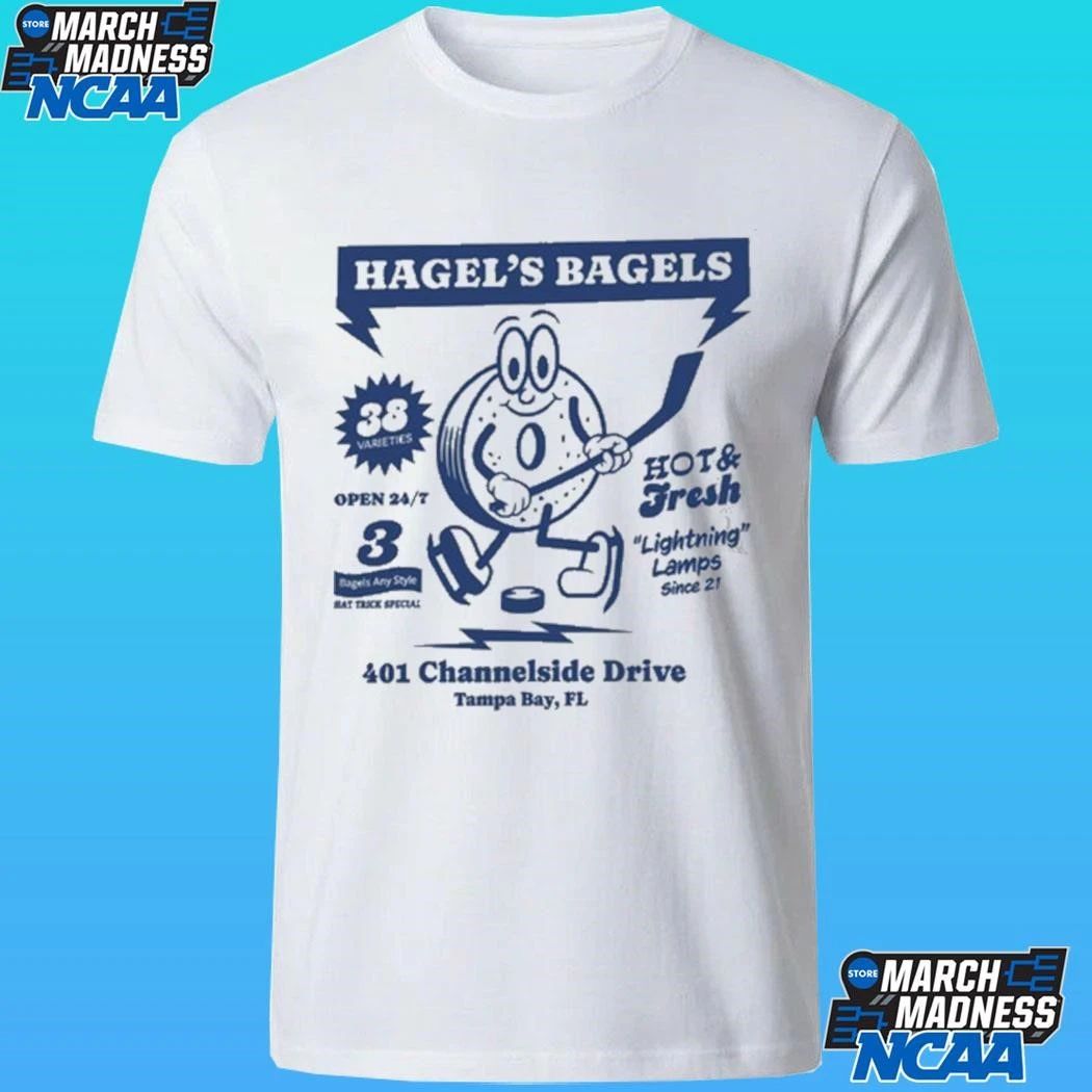 Hagel’s Bagels Hot Fresh 401 Channelside Drive Tampa Bay Lighting Shirt