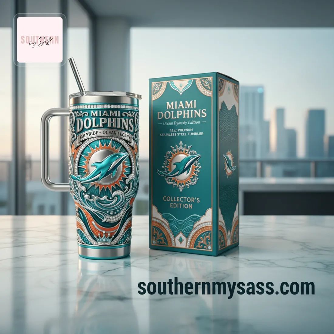 Miami Dolphins Ocean Dynasty Collector’s Edition 40oz Premium Tumbler