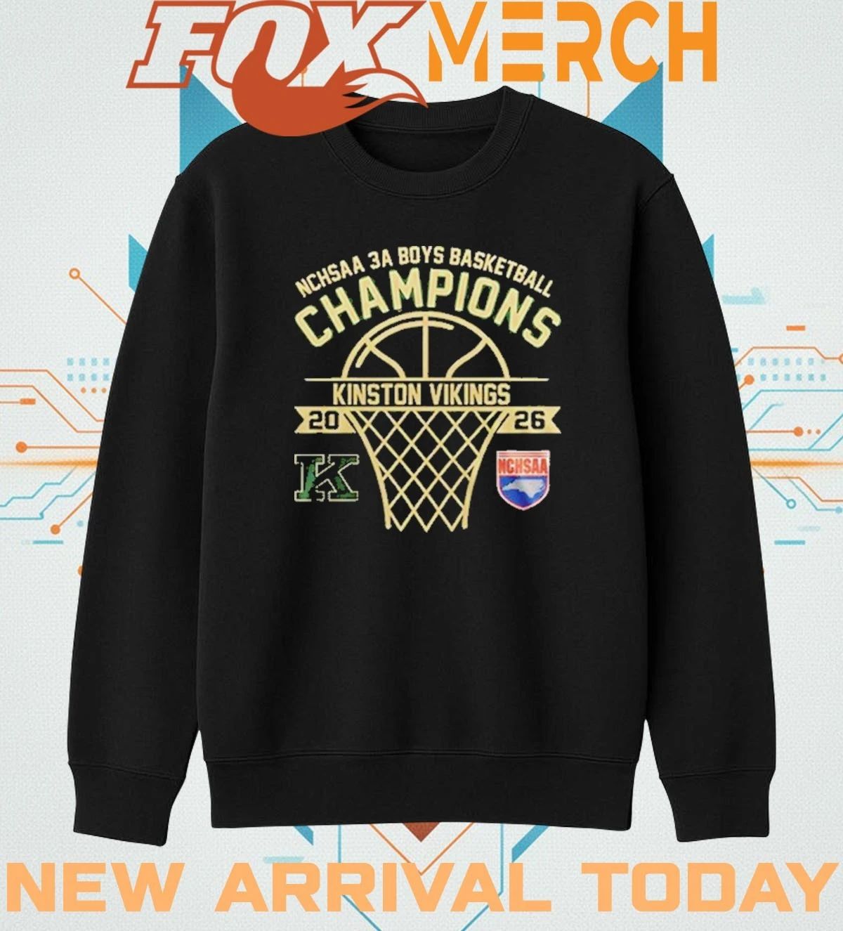 Kinston Vikings NCHSAA 3A Boys Champions 2026 t-shirt