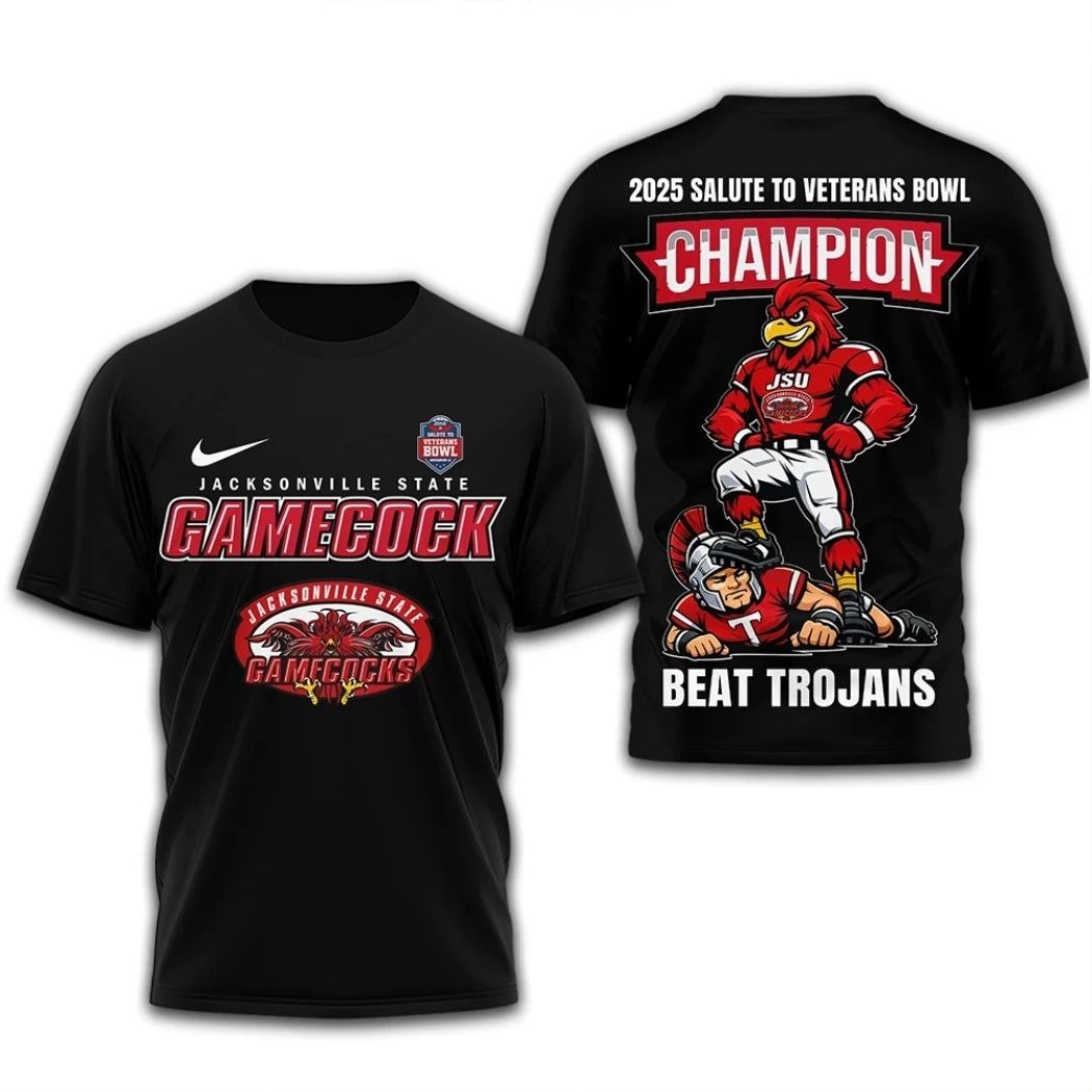 Jacksonville State Gamecocks Ncaa 2025 Salute To Veterans Bowl Logo Shirt