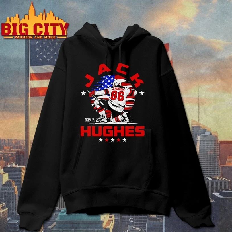 Jack Hughes New Jersey USA Flag Celebration t-shirt