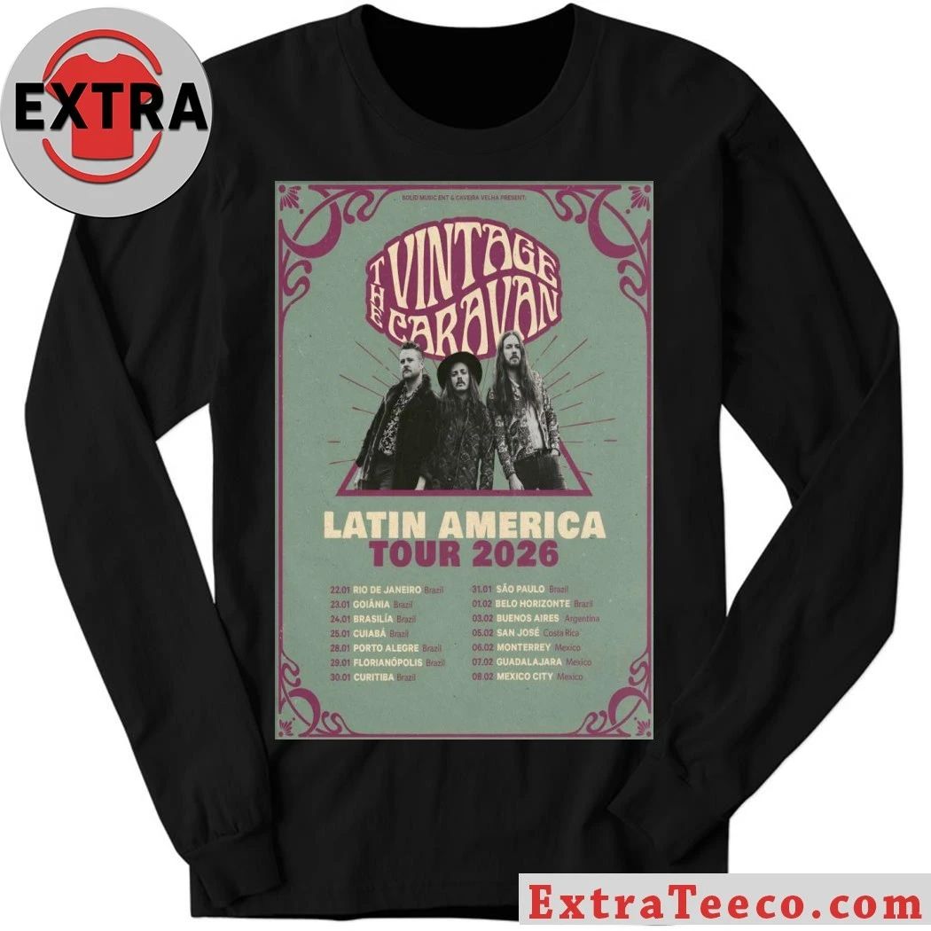 The Vintage Caravan Tour Latin America 2026 Poster T-Shirt