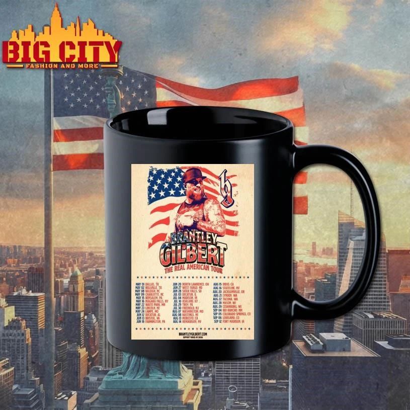 Brantley Gilbert The Real American Tour 2026 Schedule Tour Dates Poster Shirt