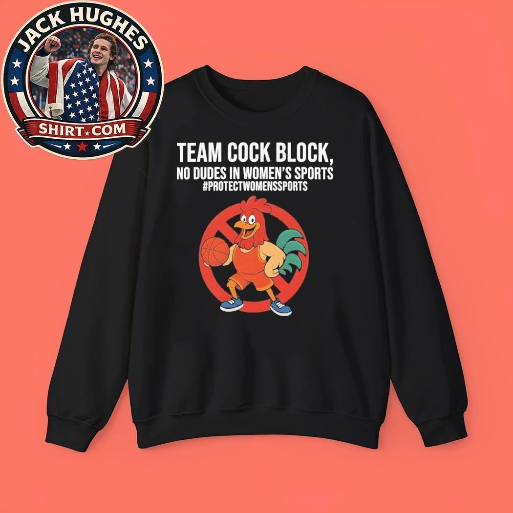 Team Cock Block Shirt – Bold Rooster Basketball Block Graphic Protest T-Shirt