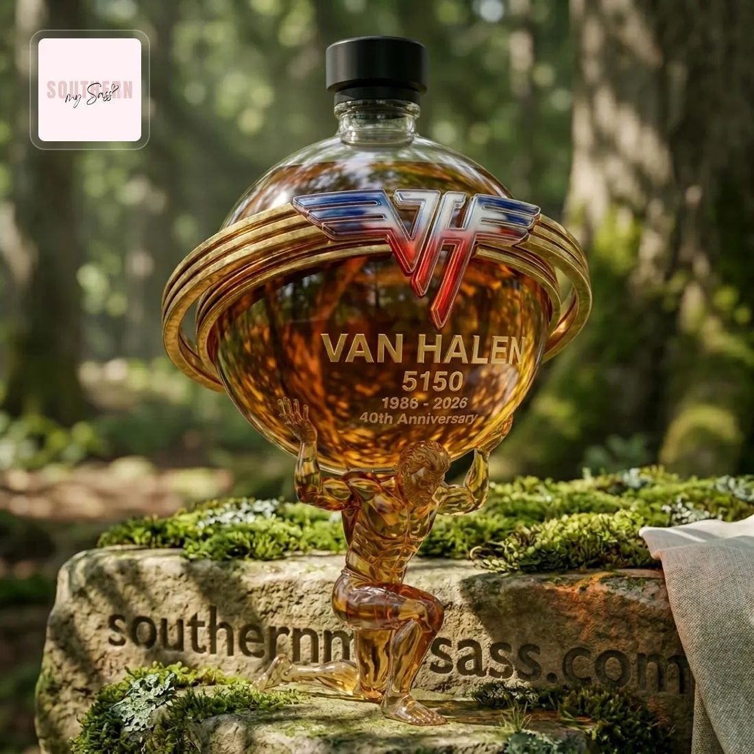 Van Halen 5150 40th Anniversary Collector’s Edition Atlas Whiskey Bottle