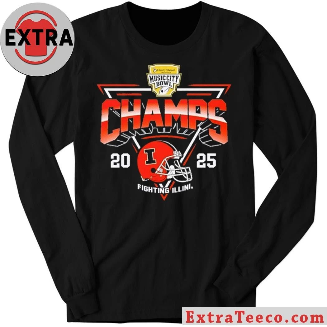 Celebrating the Illinois Fighting Illini 2025 Music City Bowl Tennessee Volunteers 30-28 on December 30, 2025 Nissan Stadium in Nashville, Tennessee T-Shirt