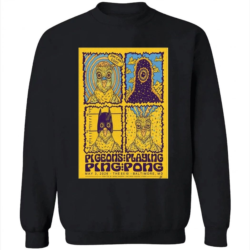 Pigeons Playing Ping Pong Tour 2026 Baltimore MD Poster Shirt
