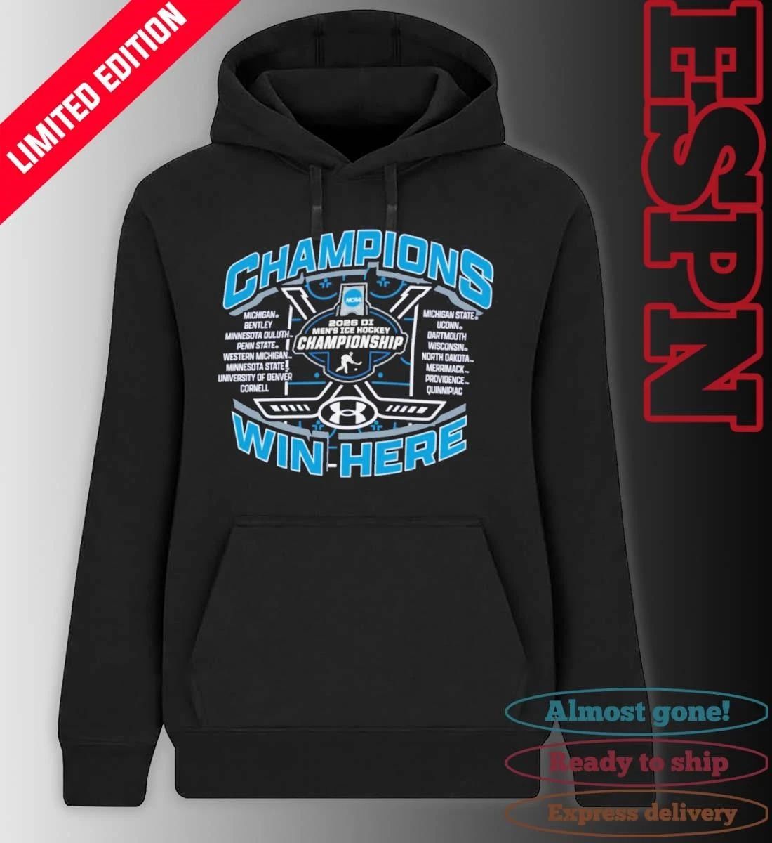 2026 NCAA DI Men’s Ice Hockey Regionals Champions Win Here T-Shirt