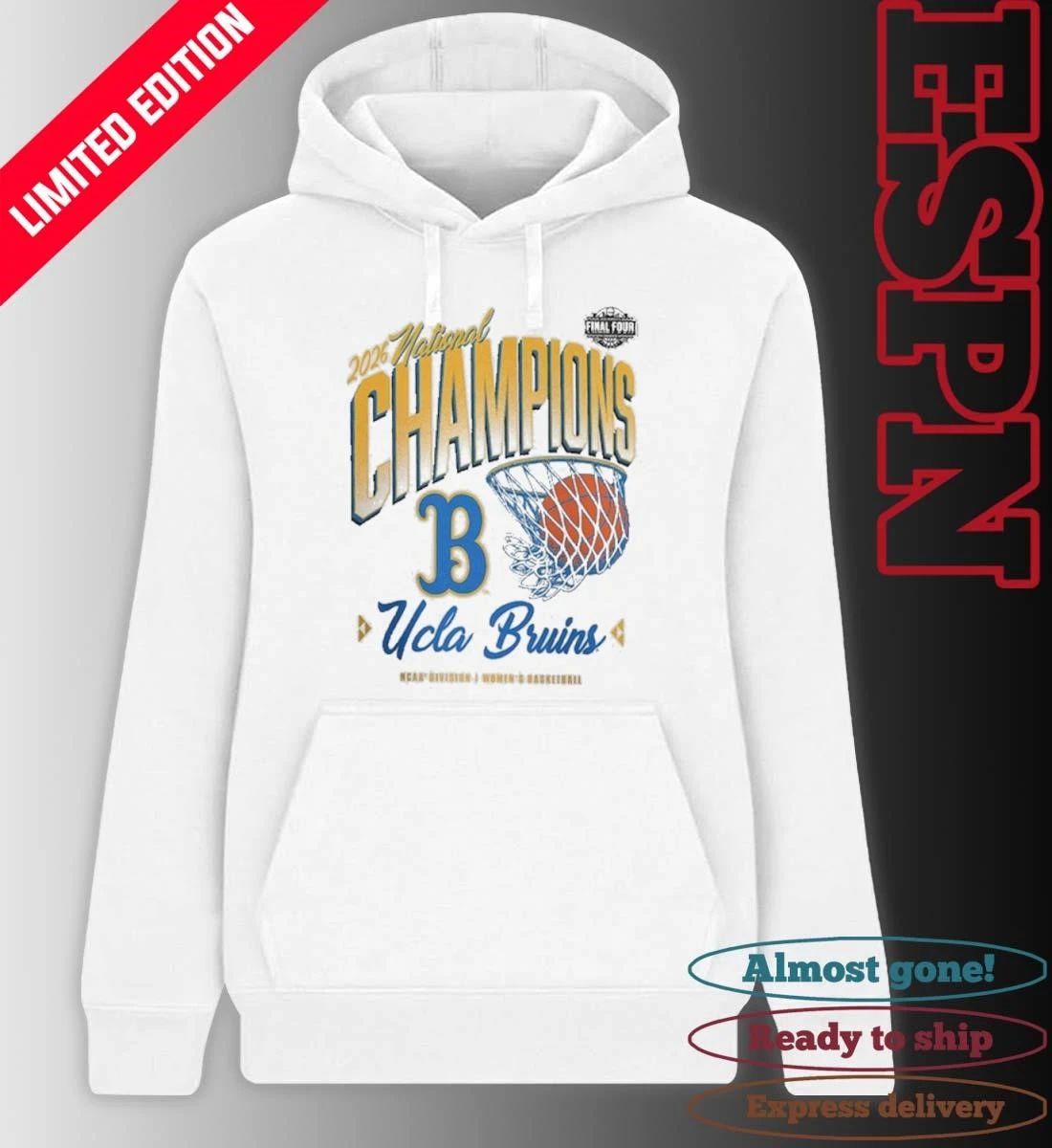 UCLA Bruins NCAA DI Women’s Basketball National Champions Pressure Pulse T-Shirt