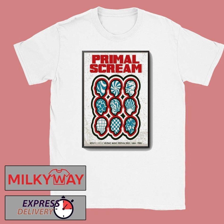 Primal Scream Veltrac Music Fest in Lima Peru Nov 9 2025 Poster shirt