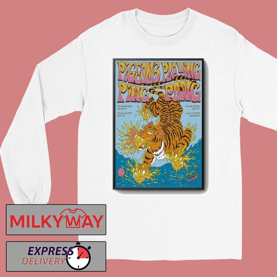 Pigeons Playing Ping Pong Nov 14 2025 Austin TX Poster shirt