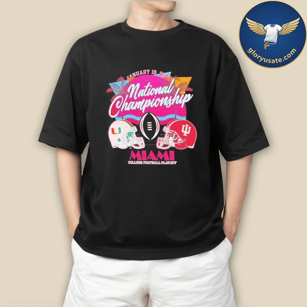 Indiana vs Miami 2026 CFP National Championship Bound Sunset Shirt