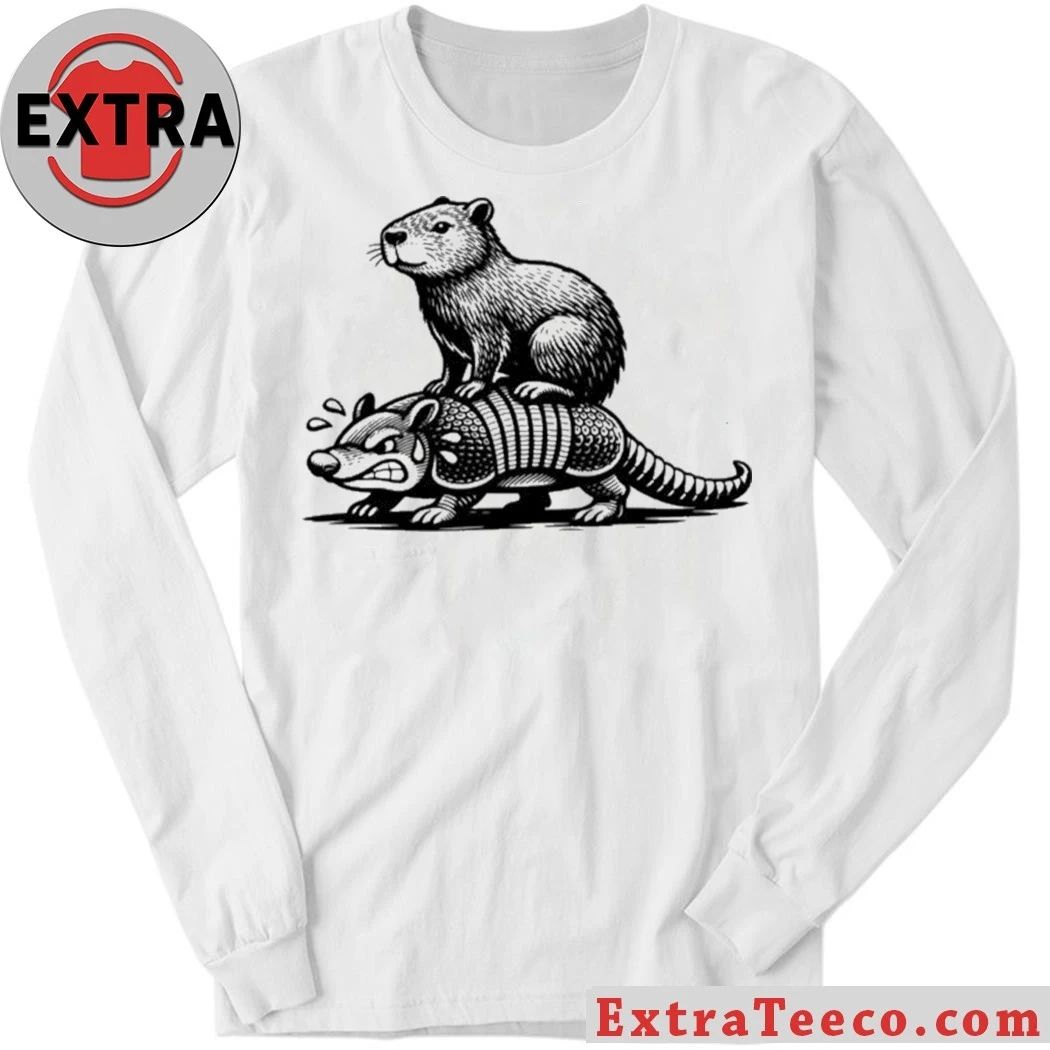 Capybara Riding Armadillo T-Shirt