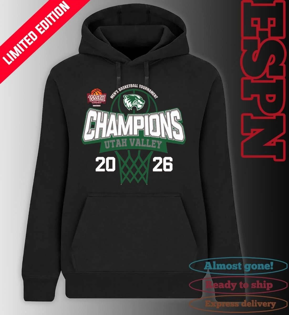 WAC Men’s Basketball Tournament 2026 Champions Utah Valley Wolverines Shirt