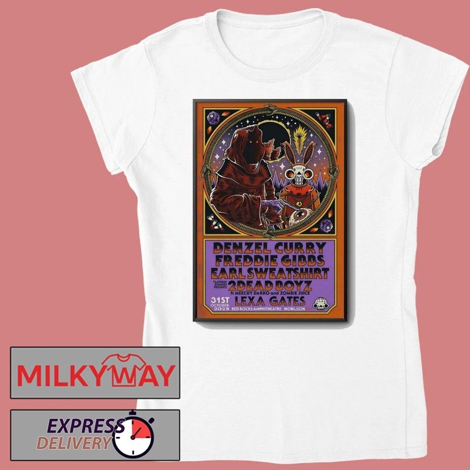 Denzel Curry And Freddie Gibbs With Earl Sweatshirt Oct 31 2025 In Morrison CO Poster shirt