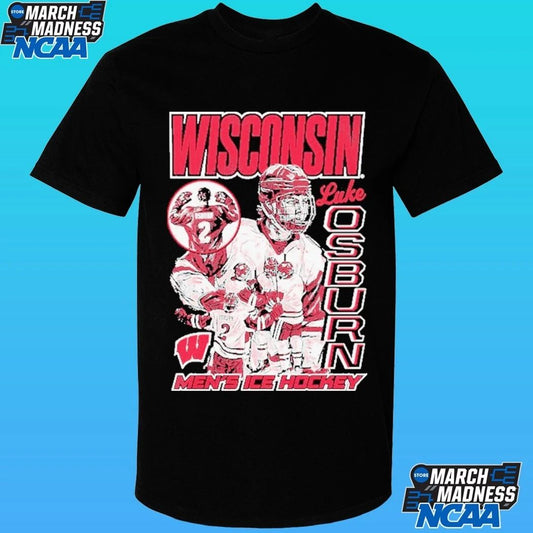 Luke Osburn Graphic Wisconsin Badgers Men’s Ice Hockey 2026 Shirt