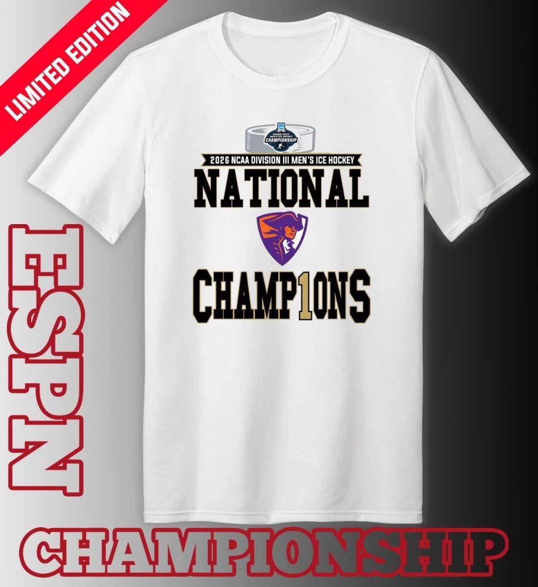 Hobart Statesmen 2026 NCAA DIII Men’s Ice Hockey National Champions Locker Room T-Shirt