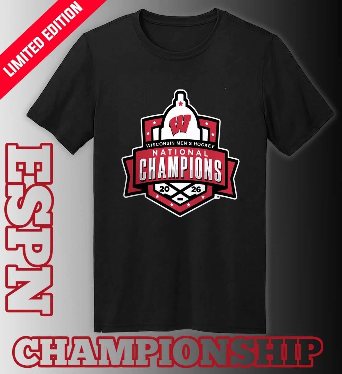 Wisconsin Men’s Ice Hockey 2026 NCAA National Champions Official Logo T-Shirt