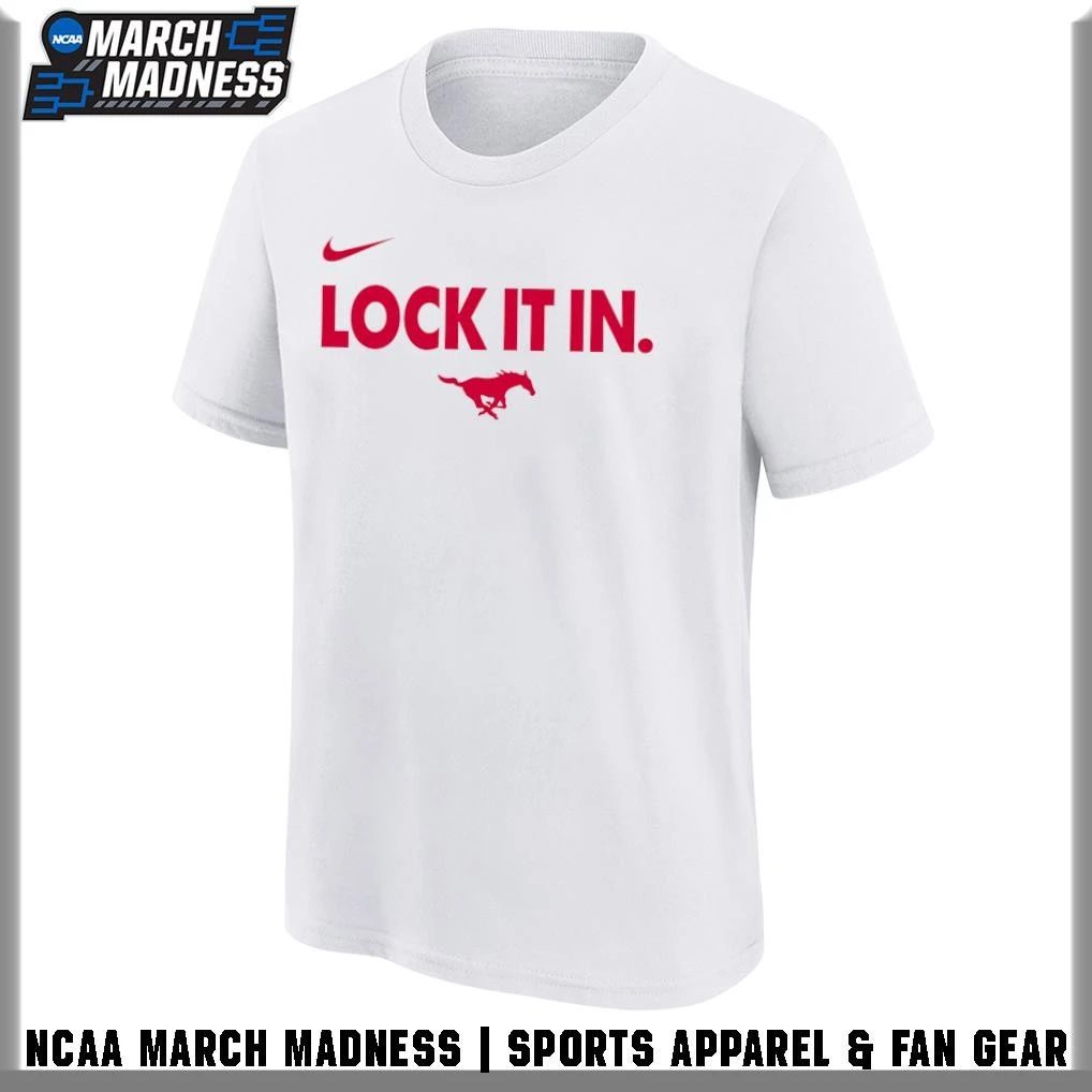 SMU Mustangs Men’s Basketball Lock It In 2026 T-Shirt