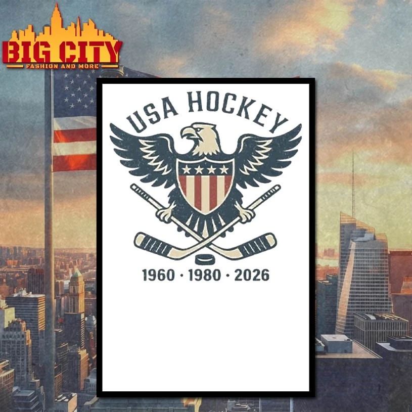USA Hockey Eagle logo 1960 1980 2026 T-shirt