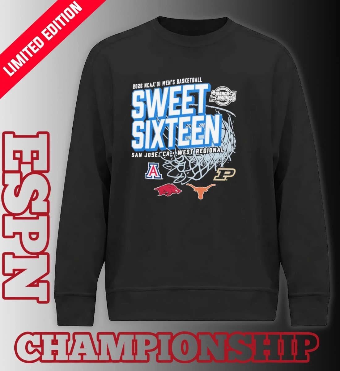San Jose, CA West Regional 2026 NCAA DI Men’s Basketball Sweet Sixteen T-Shirt