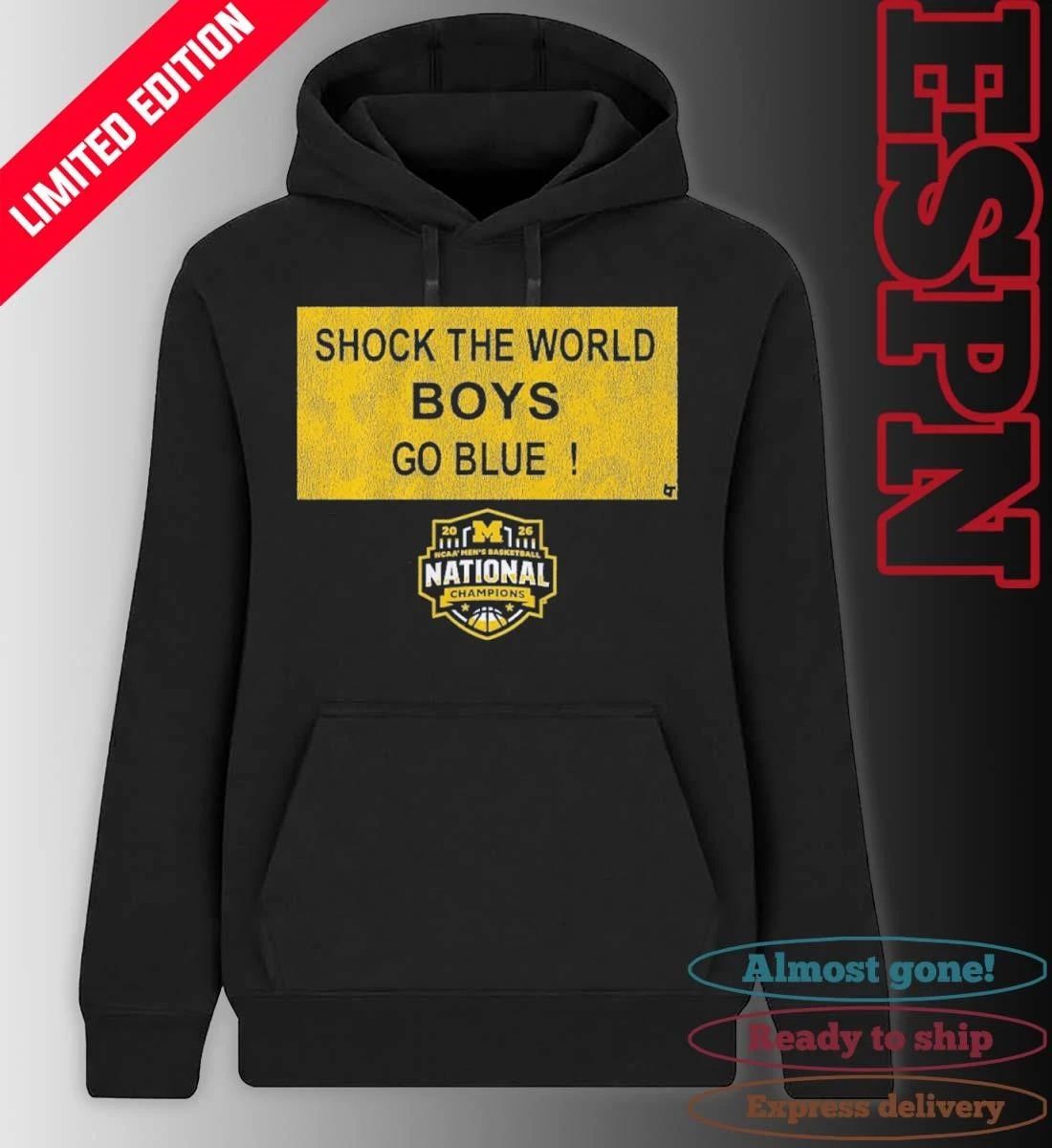 Michigan Wolverines Shock the World Sign 2026 NCAA Basketball National Champions Shirt
