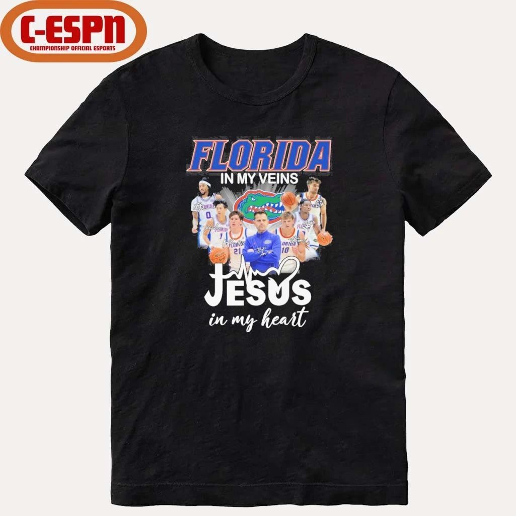 Florida Gators Basketball In My Veins Jesus In My Heart Shirt