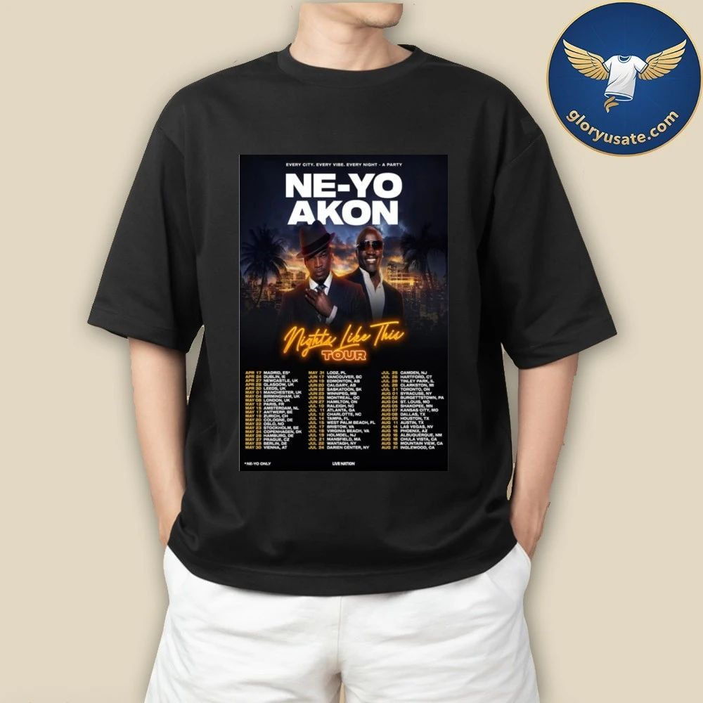 Ne-Yo Akon Nights Like This Tour 2026 Poster Shirt