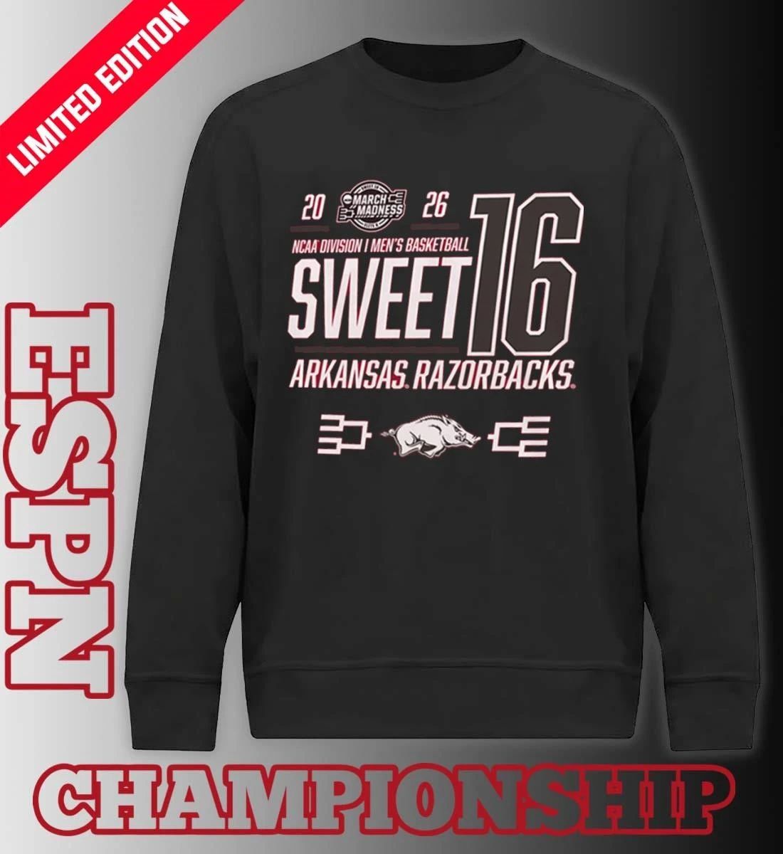 Arkansas Razorbacks 2026 NCAA March Madness Sweet 16 Bound Shirt