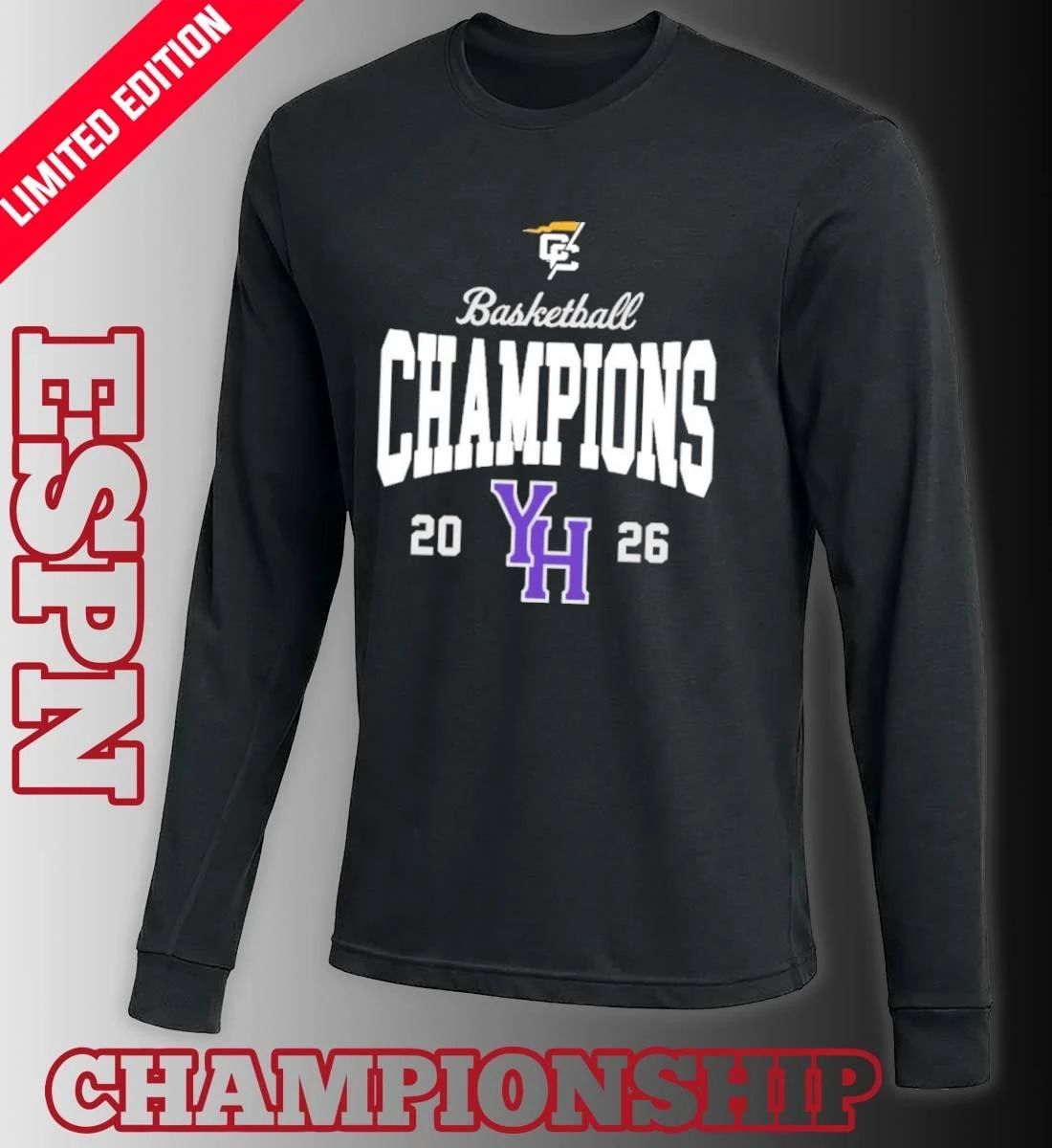 2026 Conference Carolinas Champions Young Harris Men’s Basketball T- Shirt