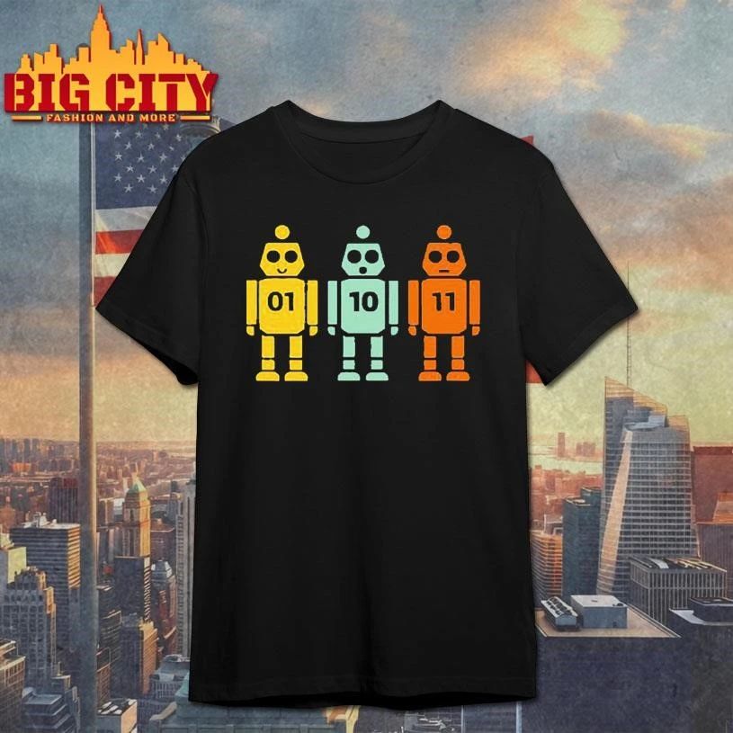 01 10 11 robot graphic shirt