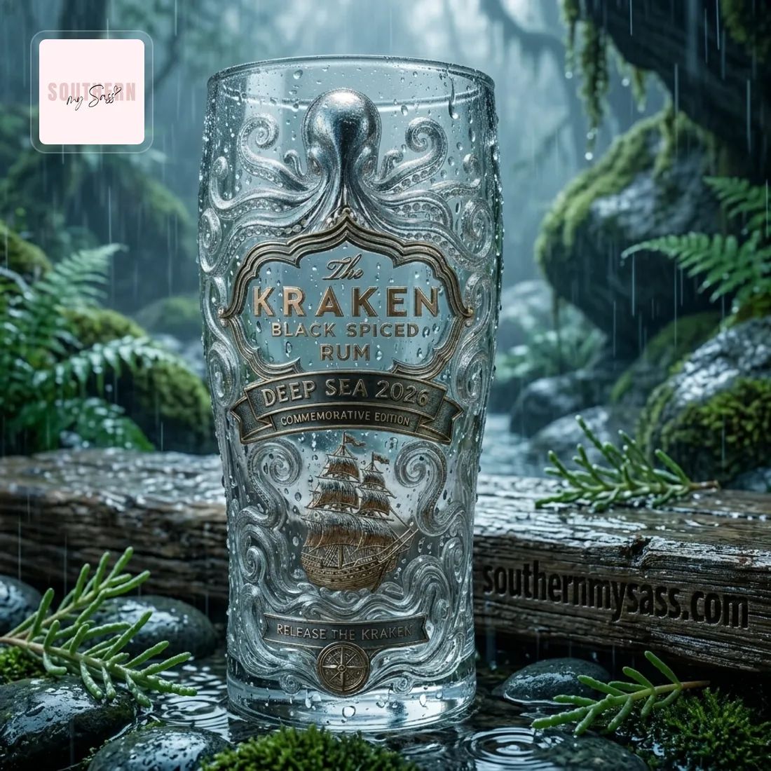 The Kraken Black Spiced Rum Deep Sea 2026 Commemorative Edition Beer Glass