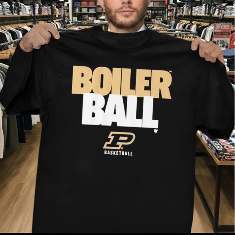 Boiler Ball Purdue Basketball Text Stack Shirt